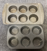 Ceramic 13x9” Goodcook Baking Dish, Anchor Hocking 2 Qt Measuring Cup, (2) Six Cupcake Pans, (1) 12 Cupcake Pan, Deep Stainless Steel Dish 16.5x12.5” & More - 3