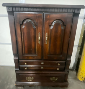 Solid Wood Liquor Cabinet, No Brand 38”X 18”X 35”