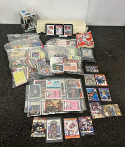 (5) Bags And (1) Box Of Approximately (1500+) MLB, NFL And NBA Cards Including Players Such As Joe Morgan, Mark McGwire, Howe Long, Felix Jose, Abdul Rauf, Dave McCloughan, Rony Seikaly And More, (1) Le’von Bell Funko Pop, (1) 2016 Who’s Who In Baseball B