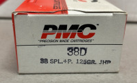 (50) Rounds PMC 38D 38SPL + P. 125 Grain JHP, (50) Rounds 38 SPL. 132 Grain FMJ Ammunition Cartridges - 2