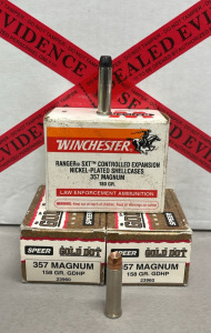 (40) Rounds Speer Gold Dot .357 Magnum 158 Gr. GDHP Ammunition Cartridges, (20) Rounds Winchester .357 Magnum 180 Grain Ammunition Cartridges