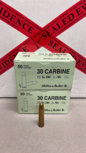 (100) Rounds Neroxin 30 Carbine 110 Grain Ammunition Cartridges