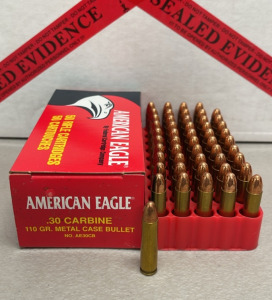 (50) Rounds American Eagle .30 Carbine 110 Grain Metal Case Centerfire Ammunition Cartridges