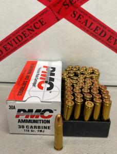 (50) Rounds PMC 30 Carbine 110 Grain FMJ Ammunition Cartridges