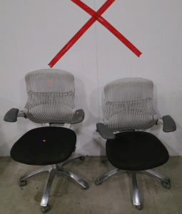 (2) Office Chairs With Supportive Backs. Wall