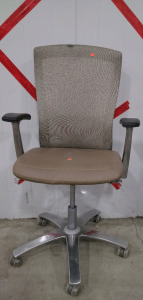 Office Chair With Breathable Back And Brown Seat