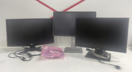 (2) Assorted Acer LCD Monitor (1) Dell Monitor