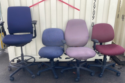 (4) Assorted Ajustable Office Chairs (Stored Outside)