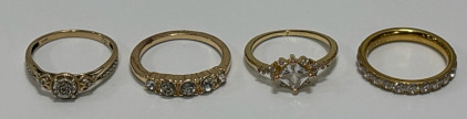 (1) 10kt Sz.6 Ring (3) Gold Plated Sz.6.5, 5.5, 5.5 Rings