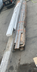 Lumber! (3) Solid Wood Pilars And Stack Of Various Sizes Of Plywood Planks