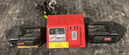 Milwaukee 18v battery x2 and charger