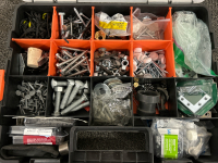 (2) HDX Stacking Organizers With A Variety Of Hardware Including Nuts, Bolts, Plastic Wall Anchors & More! - 2