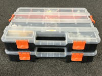 (2) HDX Stacking Organizers With A Variety Of Hardware Including Nuts, Bolts, Plastic Wall Anchors & More! - 4