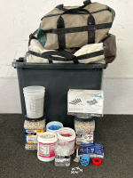 Tote With Numerous Duffle Bags Of Various Flooring/Tile Spacers Plus Wedi Fastener Kit