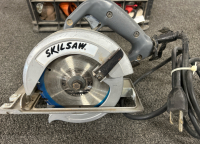 Milk Crate With Tie Downs, Tape Measure Wheel (Length Unknown) & 5-1/2” Skilsaw Circular Saw Model HD5510 - 3