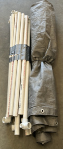 40 Inch PVC, 1&rdquo;, 2 Half&rdquo;, 6&rsquo;x9&rsquo; Grey Tarp