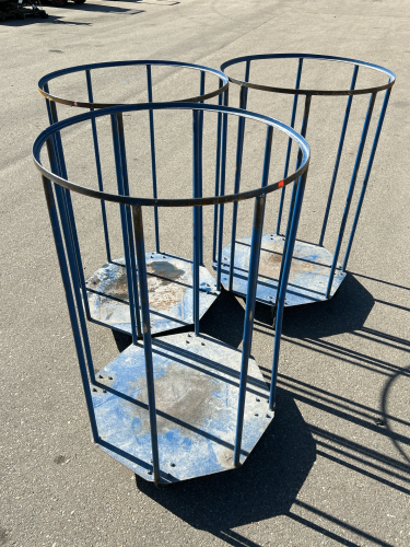 (3) Tall Rolling Cage Carts