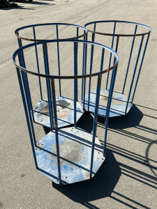 (3) Tall Rolling Cage Carts