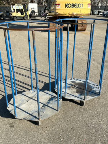 (2) Tall Rolling Cage Carts