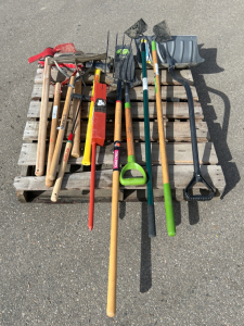 Pallet With Shop And Garden Tools