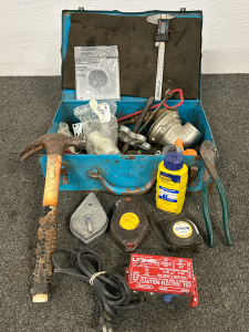 Metal Box With Assorted Tools & Electric Hobby Transformer