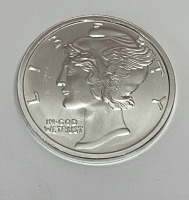 Mercury One Troy Ounce .999 Fine Silver Round