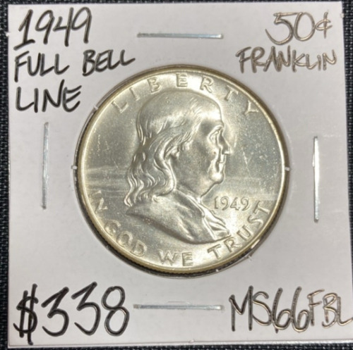 1949 MS66FBL Full Bell Line Franklin Hald Dollar