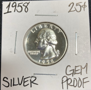 1958 Gem Proof Silver Washington Quarter