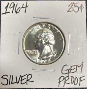 1964 Gem Proof Silver Washington Quarter