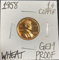 1958 Gem Proof Wheat Copper Penny