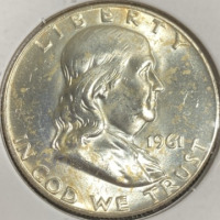 1961-D BU Silver Franklin Half Dollar - 3