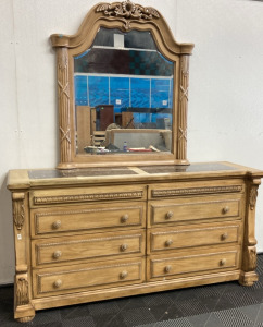 8-Drawer Unique Dresser w/ Vanity Mirror