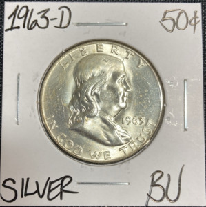 1963-D BU Silver Franklin Half Dollar