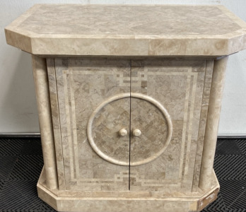 Large Marble-Style Side Table