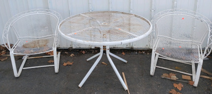 3pcs Metal Patio Set With 2 Chairs and 1 Table