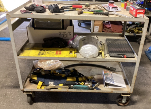 Rolling Shop Cart w/ Assorted Tools & Various Other Items