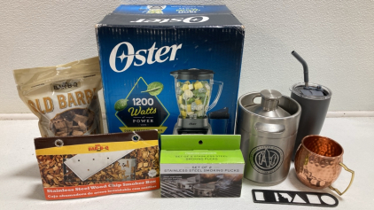 Oster Blender, Stainless Steel Smoker Box and Pucks, Whiskey Barrel Smoking Chips, and more