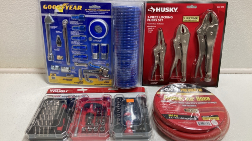 Good Year 20pc Air Accessory Kit, Husky 3pc Locking Pliers Set, Hyper ...