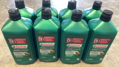 (8) Castrol 1qt High Mileage Transmission Fluid