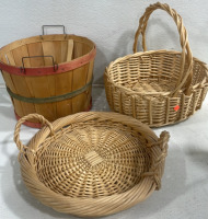 (3) Collectible Rafio Flyer Toy Sleds (11) Wicker Basket (1) Set of Garden Bloom China - 11