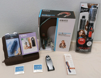 (1) Neck & Shoulder Massager with Heat (1) Revlon Hair Styler with 2 Heads & More!