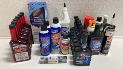 (6) Marvel Mystery Oil Motor Treatment, (7) STP Fuel Injector Cleaner, (1) Intake Valve Cleaner, Power Steering Fluid and more Auto Accessories