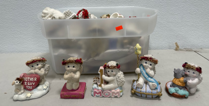 (1) Small Tote Full of Small Collectable Figurines
