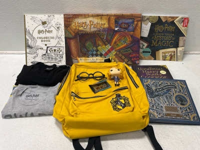 (1) Harry Potter Sorcerers Stone Game Harry Potter Coloring Book Unofficial Harry Potter Cookbook Harry Potter The History Of Magic And a beautiful Backpack Yellow