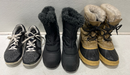 (1) Pair Of Sorel Winter Boots Size (8). (1) Pair Northside Winter Boots (1) Pair Of Stella McCartney Shoes by adidas’s Size(8)