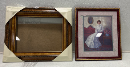 (1)Home Interiors Victorian Lady Picture Framed Unique Matted G. Barker 16.5"X14.5" (1) 20&rdquo;x17 Picture Frame