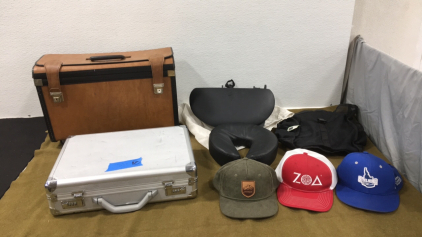 (2) Smaller Cases, (3) Baseball Caps & More