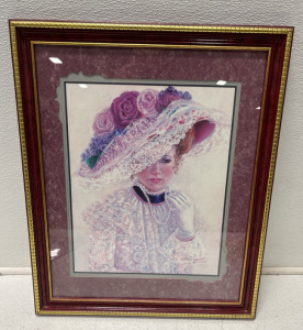 Artist, Bettie Hebert-Felder "Thru God's Grace - Victorian Lady Dressed in Lace 18&rdquo;x22&rdquo;
