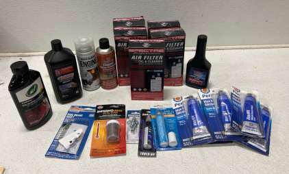 (5) Boxes of Spectre Performance Air Filter Oil Cleaner (5) Permatex Blue RTV Gasket Maker