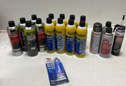 (6) Cans Prestone De-Icer Truck Bed Coatings Seafoam and more